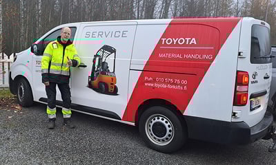 Toyota Material Handling Finlandin huoltomekaanikko Hannu Rauma